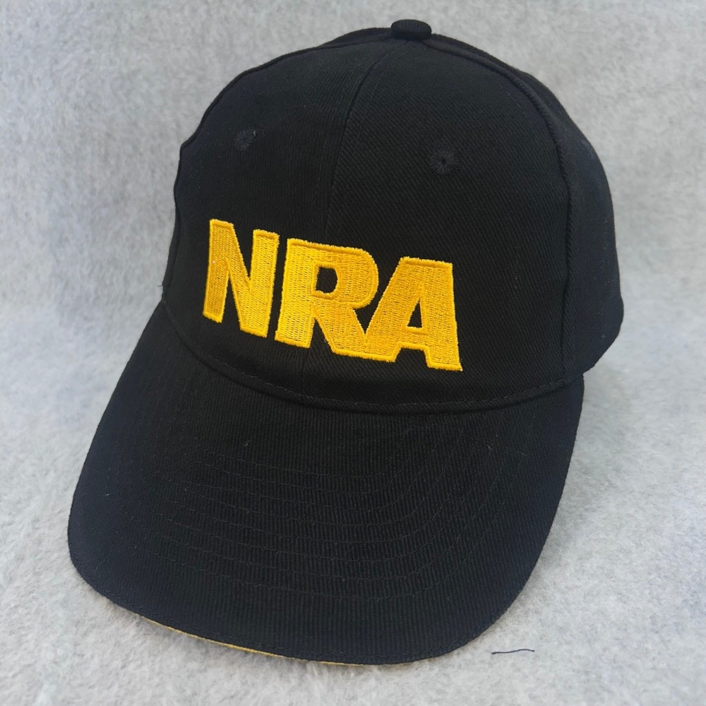 NRA Embroidered Mens Black NRA Baseball Hat American Flag Hook Loop OSFM